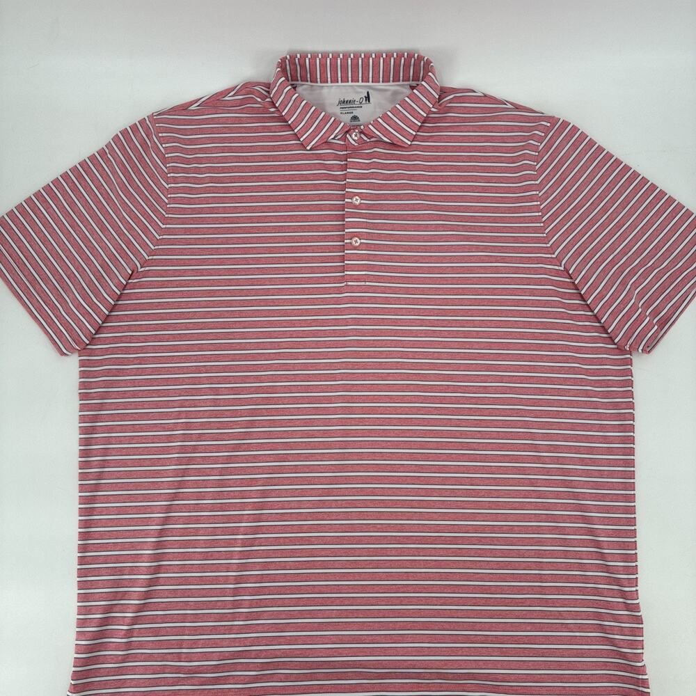 Johnnie-O Polo Shirt Men XL Sun Kissed Thorton Stiped Stretch Golf Active UPF 50